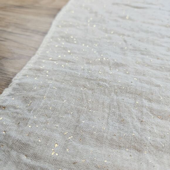 💜Cream & Metallic Gold Speckled Scarf/Wrap - Picture 6 of 7